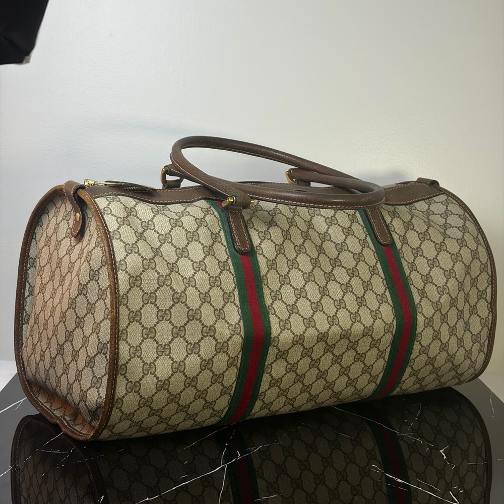 Vintage Gucci Boston Duffle/Doctor Bag Brown UNISEX - Picture 1 of 11